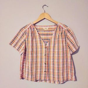 ✨2 for $5✨ A.n.a Plaid Summer Crop Top Size Small Petite
